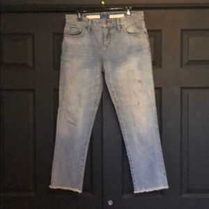 Hyphen distresses crop jeans
